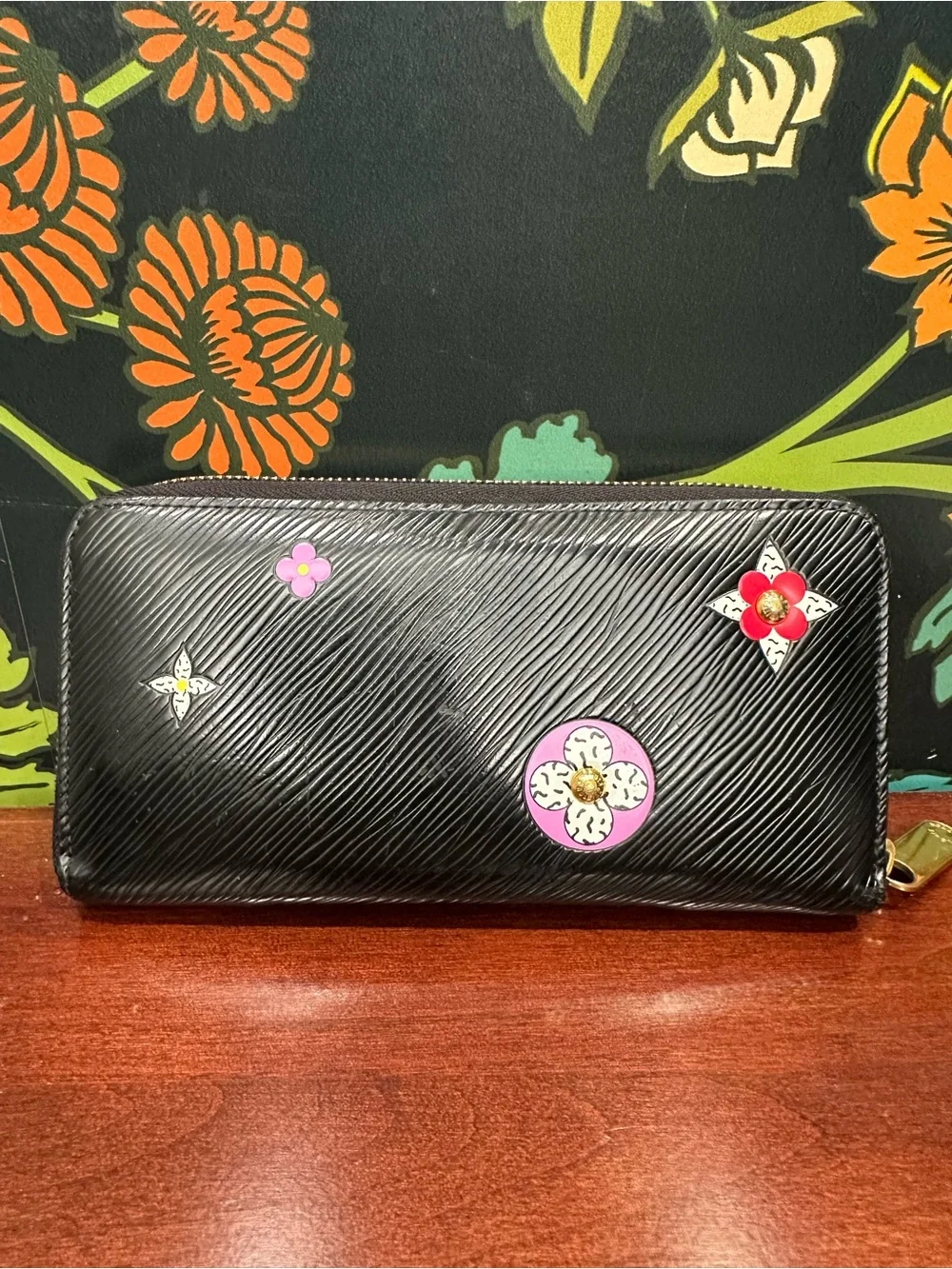Louis Vuitton M62296 Epi Blooming Flowers Zippy Wallet Black